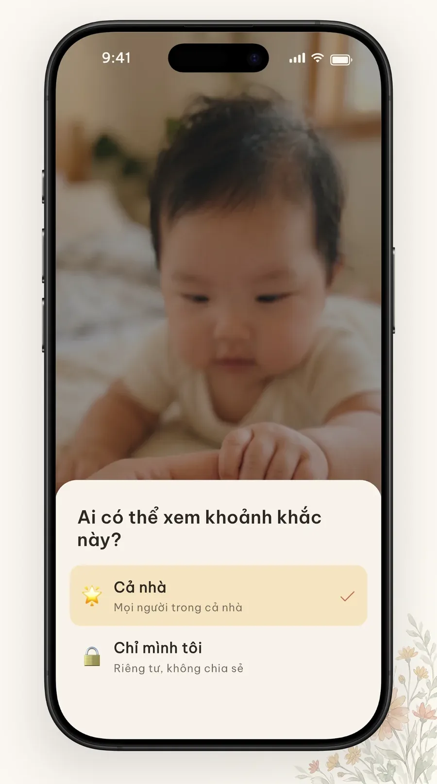 Màn hình Cubi cho bố mẹ chọn ai được xem từng khoảnh khắc của bé
